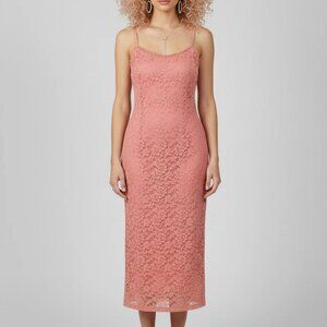 Pink Lace Midi Dress Size Large